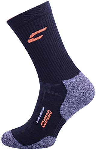 Comodo® TEN1 Calcetines de Tenis (Calcetines técnicos de Tenis Antibacteriana Respirable Ajuste, MondoCalza Farbe:Black/Orange;MondoCalza Groessen:35-38