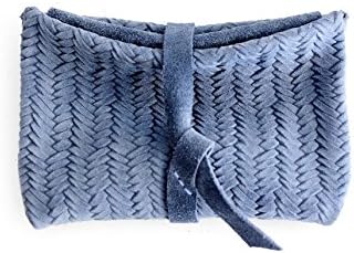 Coin purse, leather little wallet color blue. Camy coin purse