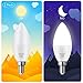 Price comparison product image Ahevo Dusk to Dawn Light Bulb,E14 Candelabra Sensor Light Bulbs Auto On/Off 6W 550Lm Daylight White 6000K for Indoor/Outdoor Yard Porch Patio Garage Garden,Pack of 2