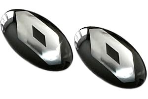 LUPSTY SGV Lot de 2 autocollants pour Renault de 14 mm de diamètre avec emblème et protection en silicone transparent