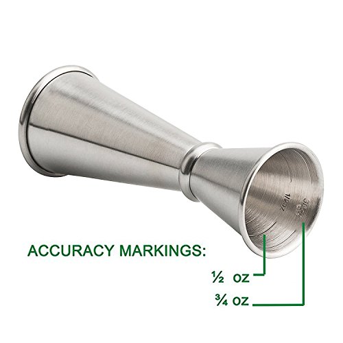 VKING Double Jigger Cocktail Measuring Tool Liquor Shot Bar Stainless Steel im japanischen Stil Doppel Cocktail Setzmaschine Edelstahl Design Cocktail Messbecher Bar accessoire Jigger Cocktail Maß – Jigger 30/60 ml Barmaß Messbecher Barzubehör Cocktails Shaken Edelstahl Doppelseitig Messbecher Jigger Dosierer Cocktail Barkeeper Drink Mixer-Likör Messbecher - 4
