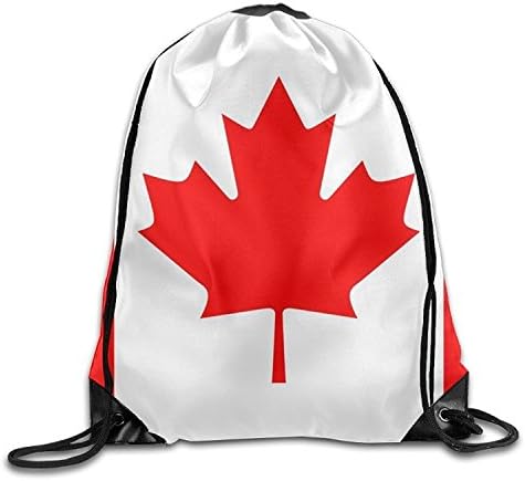 Yesliy Canadian Flag Portable Pulling-knapsack Breathable Backpack Sport Gym Sack Drawstring Backpack Bag