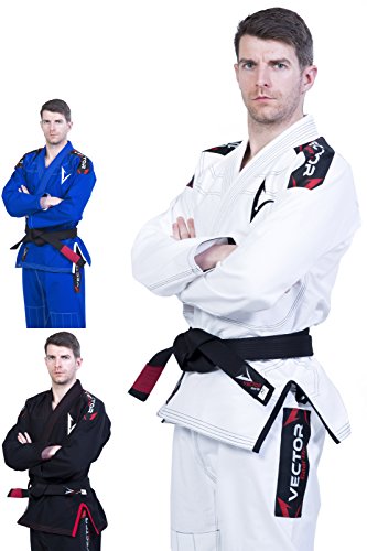 Kimono Vector Attila Series de Jiu Jitsu con cinturón blanco, ligero, 100% algodón, A1, Blanco
