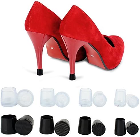 Gutian 8 pair High Heel Protectors,Heel Caps,Shoe Heel Savers Stoppers Covers for Races, Weddings, Formal Occasions, Transparent and Black