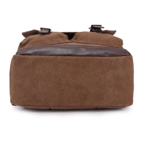 Vintage Canvas Laptop(15 Zoll) Rucksack Schultasche Unitasche,29 x 43 x 12cm(B x H x T) Braun - 6