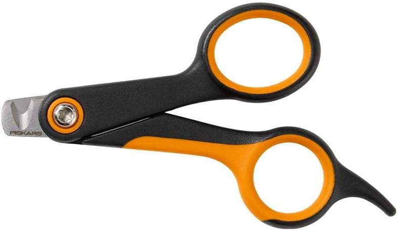 Fiskars Pet Küçük Evcil Hayvan Tırnak Makası, Kedi ve Köpek Tırnak Makası, Hassas Paslanmaz Çelik Bıçaklar ve Yumuşak Kavrama Sapı, 10,8 cm, Turuncu/Siyah