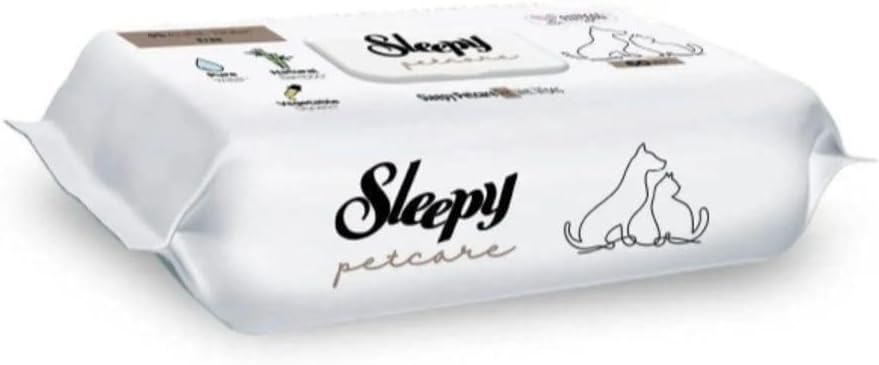 Sleepy Petcare Evcil Hayvan Islak Havlusu 60 Yaprak 3 Paket Kedi Köpek Pati Sevimli Dostlar