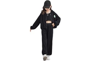 YFPICO Children's Girls' Jogging Suit Sportswear 3-Piece Sports Set Jacket Sports Trousers Sweatshirt Bottom Jogging Suit