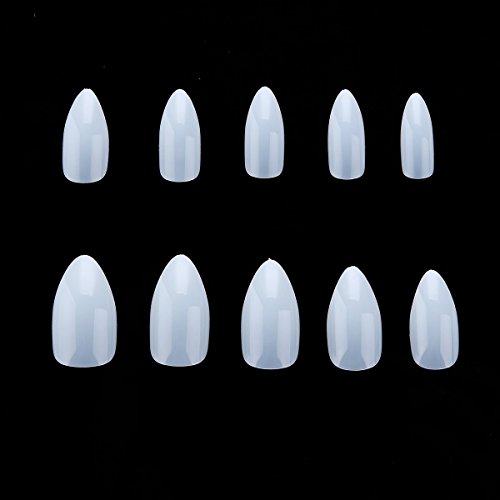 MAKARTT® 500Pcs Französisch Klar Scharf Ende Volle Deckung Stilett falsche Nagelspitzen (Natur) - 2