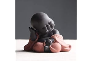 MONLIYA Kleine süße Buddha-Statue, Mönch-Figur, kreatives Baby, Basteln, Puppen, Ornamente, Geschenk, klassisch, chinesisch, zarte Keramik, Kunst und Handwerk, Tee-Zubehör, 7,1 cm hoch (Stil 1)