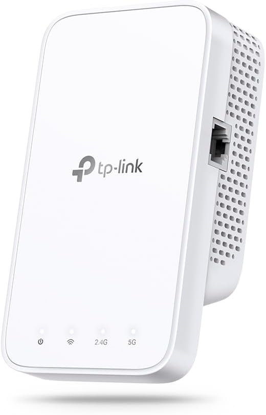 TP-Link RE330 WLAN amplifikatör tekrarlayıcı AC1200 (867 Mbps 5 GHz + 300 Mbps 2.4 GHz, WiFi amplifikatör, uygulama kontrolü, sinyal gücü göstergesi, tüm WLAN cihazlarıyla uyumlu, AP modu)