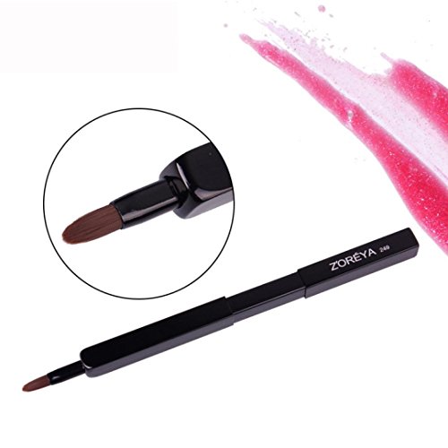 VENMO Portable Retractable Lip Brush Artificial Fiber Makeup Brush 1PC (Black)
