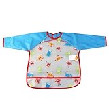 Toddler Smock -NUOLUX Infant Waterproof Feeding Bib Smock with Long Sleeves