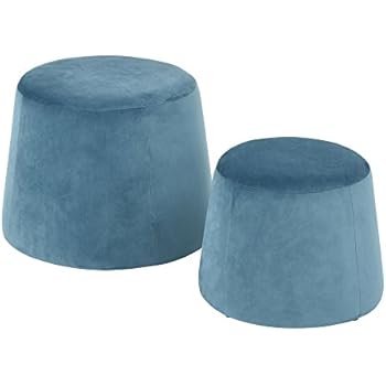 ASUUNY 2er Set verschachtelter Ottomans Hocker Samt Schlafzimmer
