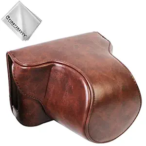First2savvv Full Body Precise Fit PU Leather Digital Camera case Bag Cover with Should Strap for Fuji Fujifilm X-A7 X-A5 X-A20 XC15-45mm Lens XJD-XA7-10