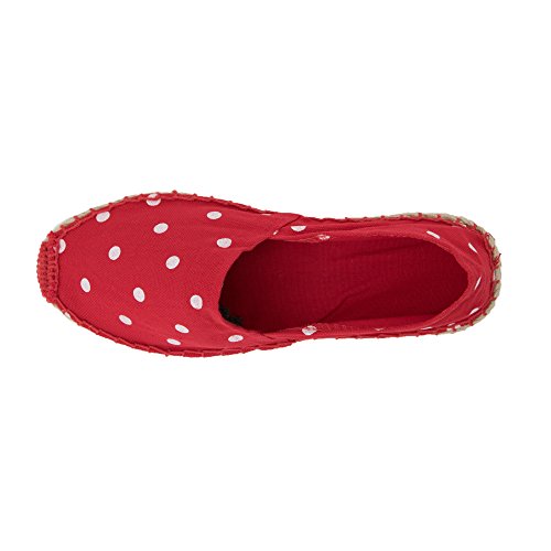 Japanwelt Classic Espadrilles Polka Dots Canvas Damen und Herren Gepunktete Sommer Slipper Größe 37 - 5
