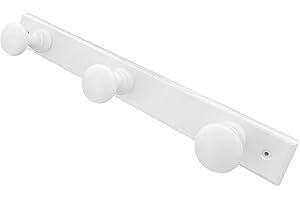 Kukicu Perchero Pared Blanco - Perchero Pared Madera 3 Ganchos - Colgador Pared de Diseño Nordico para Entrada, Dormitorio, Salon, Infantil (Blanco)