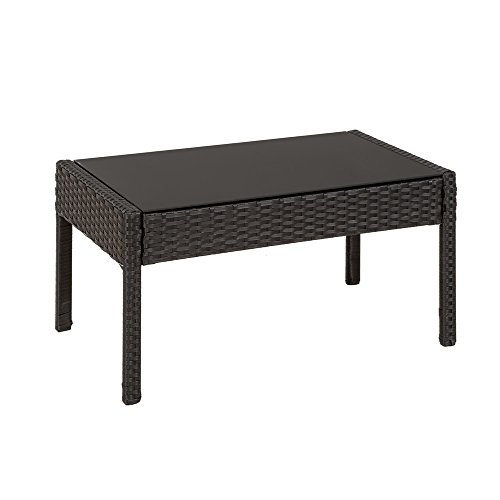 TecTake Poly Rattan Gartenmöbel Gartengarnitur Gartenset Sitzgruppe schwarz