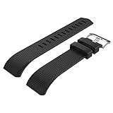 Altsommer 3 Farben 20mm Breite Schnellinstallation Soft Silikon Ersatz Armbanduhr Armband für Fitbit Charge 2 Sportuhr Armband Sportarmband Ersatzarmband für Damen Herre (Schwarz)