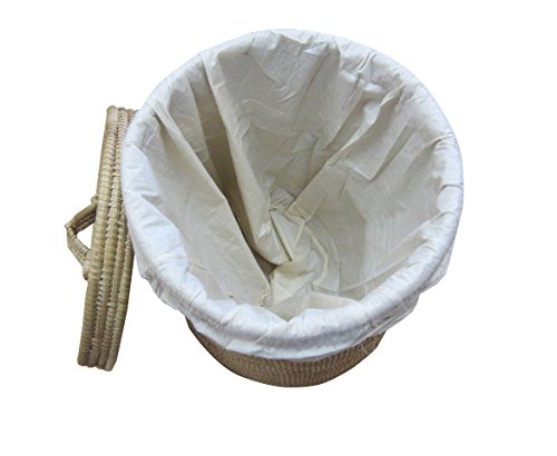 Wäschekorb mit Deckel aus Seegras Ø 45 x 55 cm - 3