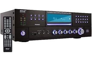 Ev Sineması Bluetooth Amplifikatör Alıcısı - 4 Kanal 3000 Watt Stereo Hoparlör Ev Ses Amplifikatörü Alıcısı Radyo, USB, 2 Mik