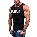 Produktbild Caidi® Tank Top Herren mit Print Unterhemden | Muskelshirt ideal für Sport Gym Fitness & Bodybuilding & Outdoor | Muscle Shirt - Stringer - Tanktop - Unterhemd - Achselshirt - Sportshirt (XL, Schwarz)