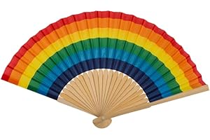 Sonnenscheinschuhe® Bunter Fächer Regenbogen Handfächer für Kinder Klappfächer farbenfroh