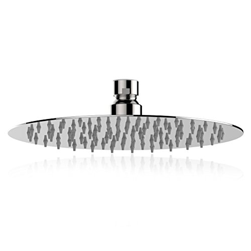 Homdox Duschkopf Regendusche Regenduschkopf Duschbrause Kopfbrause Regenbrause mit Anti-Kalk-Düsen Edelstahl poliert Spiegeleffekt hochglänzend (ca. 40cm)