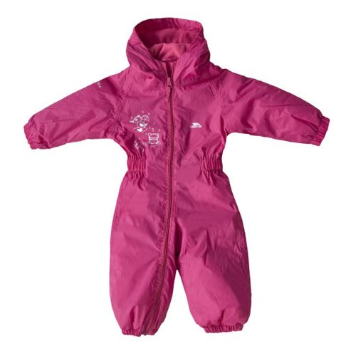 Trespass Dripdrop Childrens Boys Girls Kids Fleece Lined Insulated Waterproof and Breathable All-in-one Rain Suit (Gerbera, 18 - 24 months)