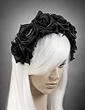 Dark Dreams Gothic Steampunk Haarband Haarreif Kopfschmuck schwarze Rosen schwarz - 