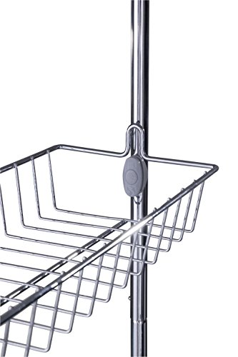 WENKO 4340033100 Türregal mit 4 Körben, verchromtes Metall, 50 x 109 x 14 cm, Silber glänzend - 4