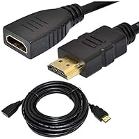 Posh 1.5 Meter High Speed Gold Plated HDMI Male to Female Extension Cable (Black)