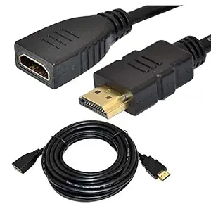 Posh 1.5 Meter High Speed Gold Plated HDMI Male to Female Extension Cable (Black)