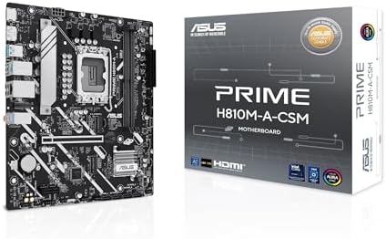 ASUS PRIME H810M-A-CSM, Scheda Madre Intel mATX, Slot DDR5, Nera