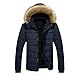 Produktbild Steppjacke VENMO Männer Outdoor Mantel Warm Winter dick Jacke Plus Faux Pelz Kapuzenmantel Herren Winterjacke Parka Sweatjacke Steppjacke Jacke Sportjacke Wärmejacke Jacke Parka Gesteppt (M, Blue)