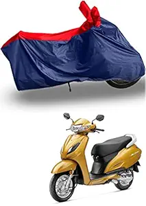 RiderShine Bike Body Cover for Honda Activa 5G with Double Mirror Pocket Blue,Red