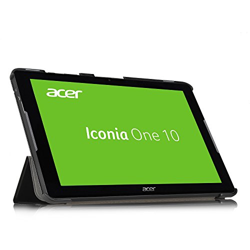 Acer Iconia One 10 B3-A30 Hülle, IVSO Ultra Schlank Superleicht Ständer Slim Leder zubehör Schutzhülle für Acer Iconia One 10 (B3-A30) 25,7 cm (10,1 Zoll HD) Tablet-PC perfekt geeignet (Schwarz) - 6