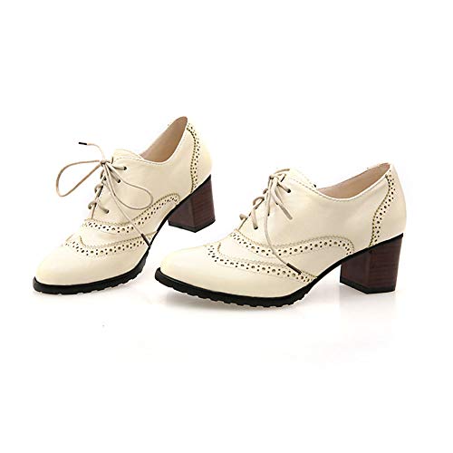 Binghang - Botas para Mujer, Color Beige, Talla 39