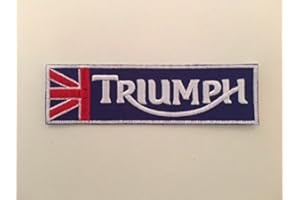 CEEBOO Toppa termoadesiva con motivo Triumph con fondo blu, 12 x 3,5 cm