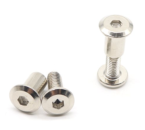 binifiMux 10-Pack M6 x 15mm Rivet Hex Socket Head Cap Bolt and Barrel Nut for Furniture