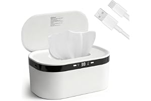 LOMUG Fuktig dukvärmare, 3 värmenivåer snabbt, USB-babyvärmare, babyvärmare, wipes värmebox med inbyggd LED-nattlampa, handduksvärmeelement för baby