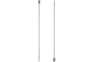 sourcing map 2Pcs 4mm(G) Single Pointed Knitting Needles Stainless Steel 9.84 Inches Length Metal Weaving Tool for Handmade Projects DIY Knitting