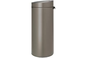 Brabantia - Poubelle Touch Bin Unie New, 30L - Acier Inoxydable Platinium
