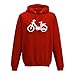 Produktbild Hoodie Mofa Herkules Simson Vespa Roller Motorroller 10 Farben Herren XS-5XL Töffli Scooter Moped Lambretta Mokick-Roller Cityflitzer, Größe:3XL, Farbe:rot - Logo Weiss