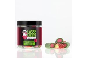‎LASSE LAKRITS Lasse Lakrits Dosen – Feine Lakritzspezialitäten in vielen Geschmackssorten (165 g (1er Pack), Wassermelone & Erdbeere)