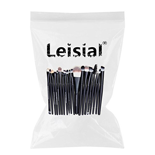 leisial 20pcs Bürsten Set-Augen Schönheit Werkzeug Kit Foundation Staub Pinsel Bürste Augenbrauen-Pinsel Augen Make-up Pinsel Rosa + schwarz 19.5*2.0*0.5cm Schwarz - 7