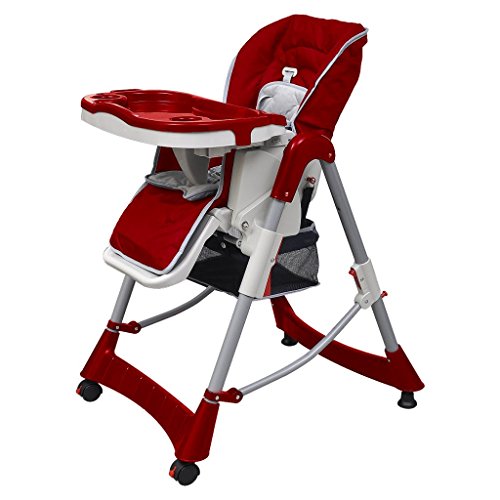 Baby High Chair Bordeaux Red Height Adjustable