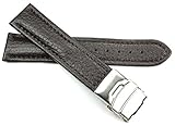 Sulla Herren Leder Uhrenarmband 22mm Faltschließe dunkel braun