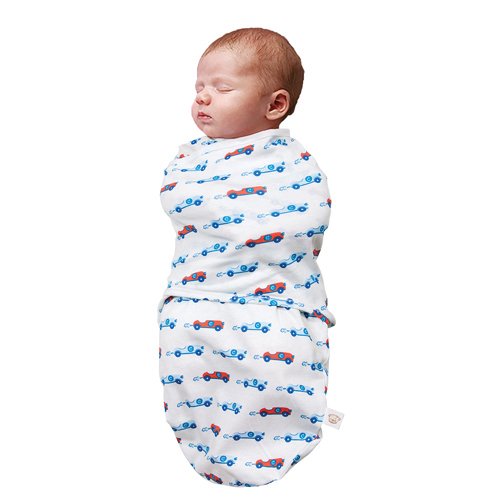 Clevamama 3-in-1 Happy Sleep Baby Swaddle Wrap (0-3 Months, Blue)