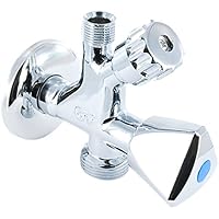 Genebre Kombi-Eckventil Messing verchromt mit Rosette - PN 16-1/2" x 3/8" x 3/4"